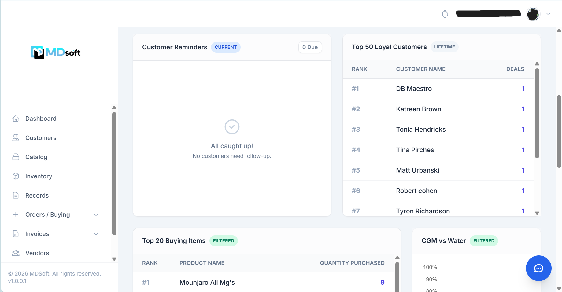 CRM and Analytics Dashboard
